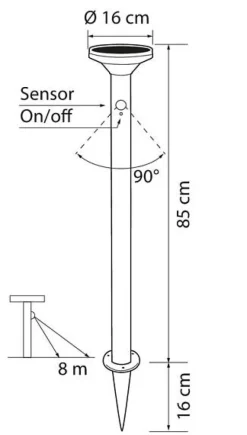 Arlo pullert Utendørs, Solcelle -85cm