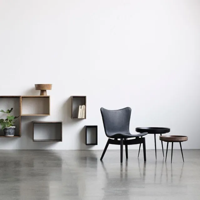 Bowl Table – Black Stained Mango Wood S