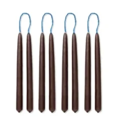 Dipped Candles, Brown – Set of 8