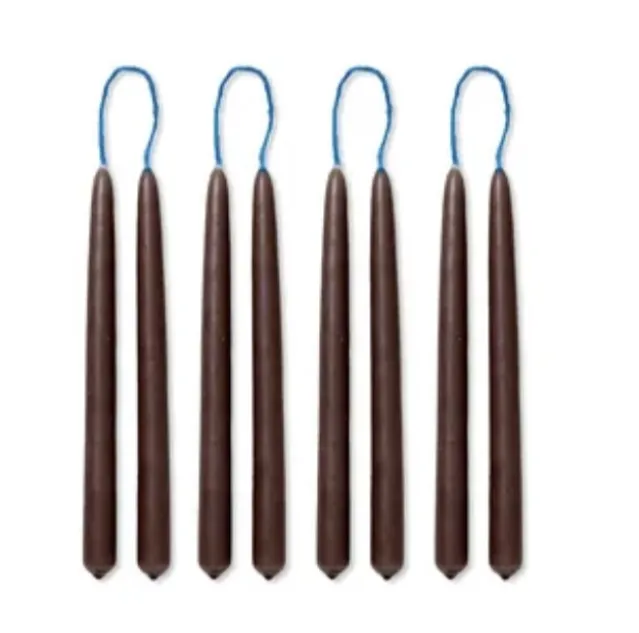 Dipped Candles, Brown – Set of 8