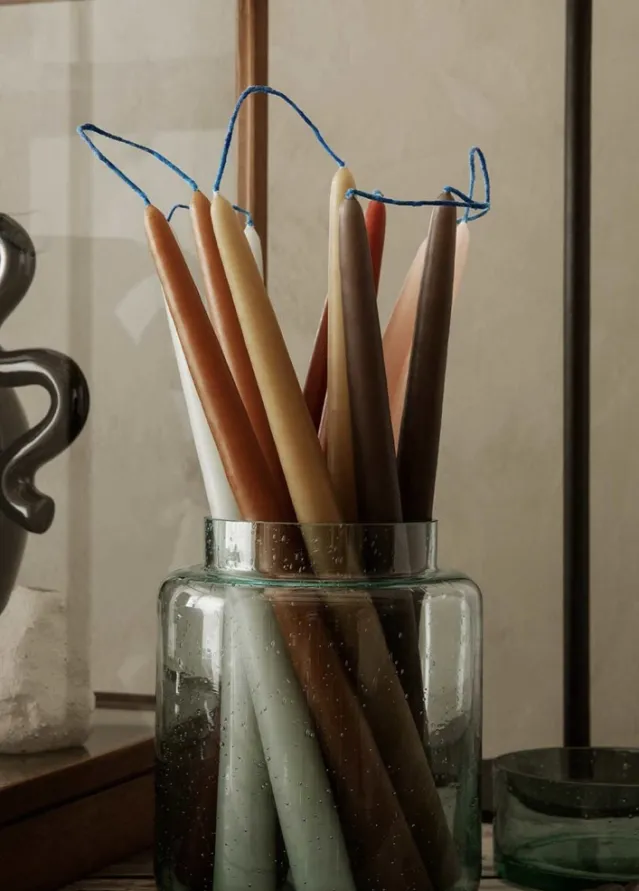 Dipped Candles, Brown – Set of 8