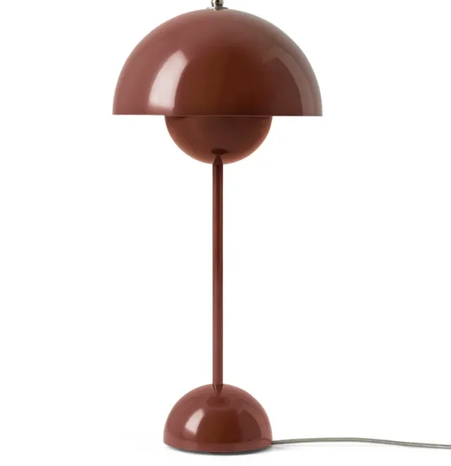 Flowerpot bordlampe VP3, red brown