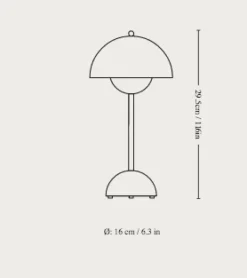 Flowerpot oppladbar bordlampe VP9, signal green
