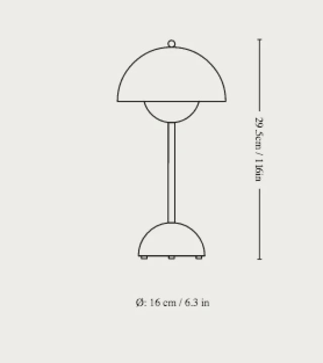 Flowerpot oppladbar bordlampe VP9 , matt hvit