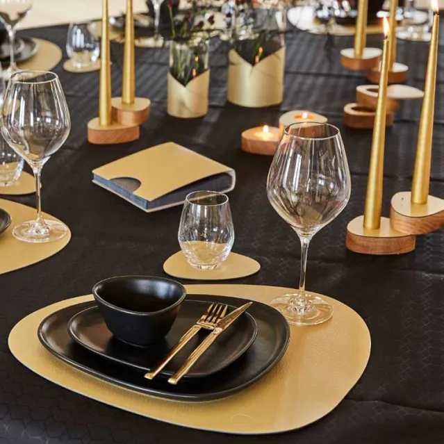 Glass mat curve Gold