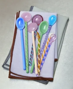 Glass-skjeer – 2 stk Lys blå og Grønn