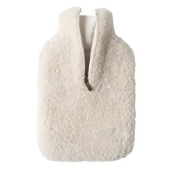 Kerri -varmeflaske med saueskinnspose, creme