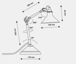Lampe Gras N207 bordlampe krom