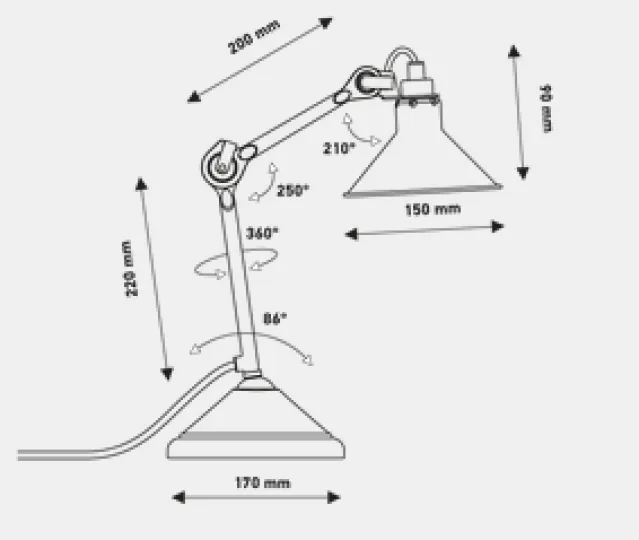 Lampe Gras N207 bordlampe krom