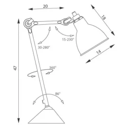 Lampe Gras N205 bordlampe sort