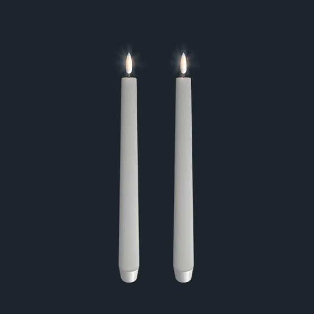 LED kronelys 2 pk – Hvit 20cm