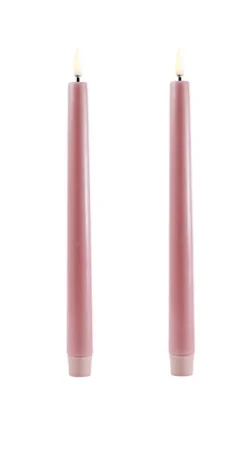LED kronelys 2pk Dusty Rose