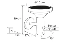 LED Solcelle Arlo Vegglampe