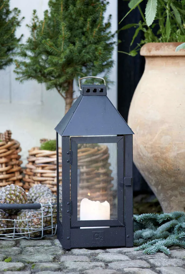 Lyslykt utendørs, Sort -Medium
