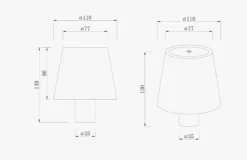 Mida -Oppladbar lampe, sort/brun