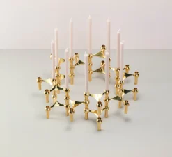 Nagel Candle Holder – Brass 3pk