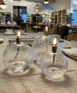 Oljelampe Rund -Hamret glass