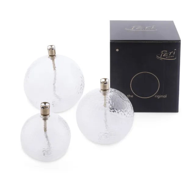 Oljelampe Rund -Hamret glass