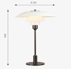 PH 3 1/2 – 2 1/2 Bordlampe – hvit