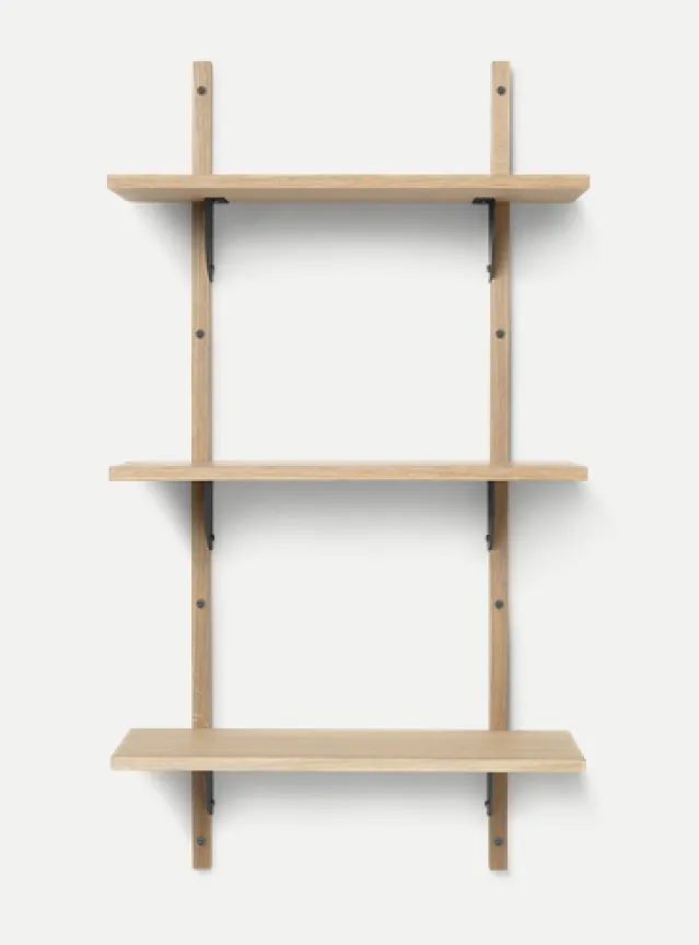 Sector hylle eik/sort messing