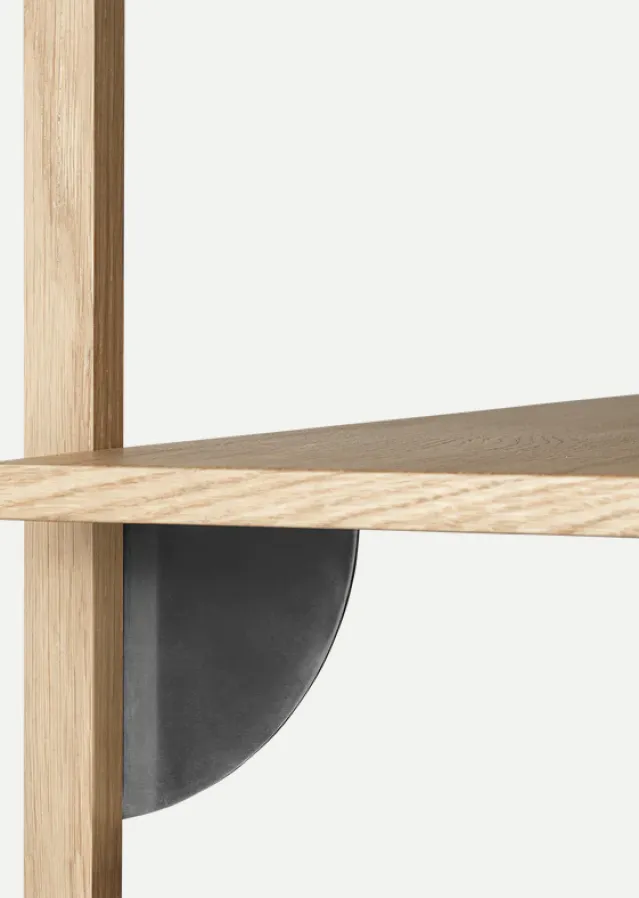 Sector hylle eik/sort messing