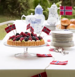 Serviett med norske flagg