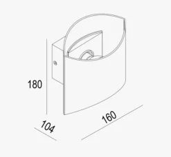Shade X -Sort vegglampe