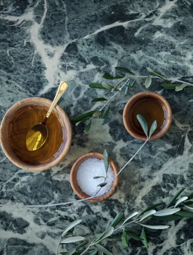 Skål i oliventre -12 cm