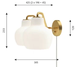 VL Ring vegglampe – dobbel